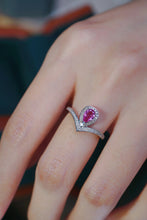 Load image into Gallery viewer, LUOWEND 18K White Gold Real Natural Diamond and Pink Sapphire Ring for Women

