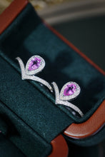 Load image into Gallery viewer, LUOWEND 18K White Gold Real Natural Diamond and Pink Sapphire Ring for Women
