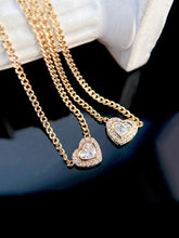 Load image into Gallery viewer, LUOWEND 18K Yellow Gold Real Natural Diamond Pendant Necklace for Women
