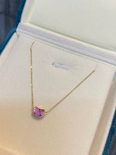 Load image into Gallery viewer, LUOWEND 18K Yellow Gold Natural Pink Sapphire for Women
