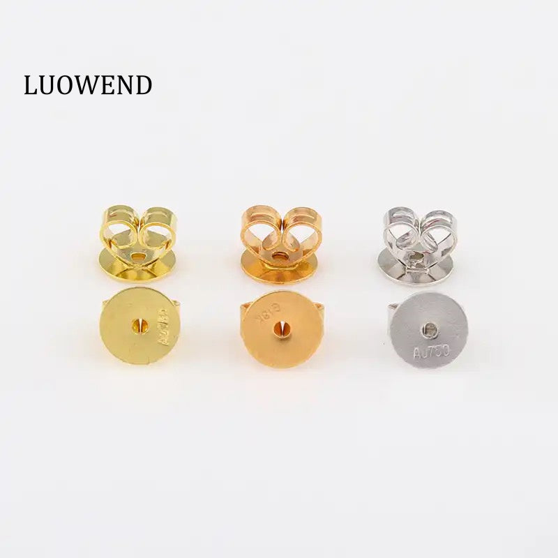LUOWEND 18K Gold Earrings Screw Back for Women