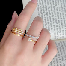 Load image into Gallery viewer, LUOWEND 18K Yellow Gold Real Natural Diamond Ring for Women
