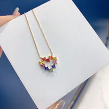 Load image into Gallery viewer, LUOWEND 18K Yellow Gold Natural Color Sapphire Necklace for Women
