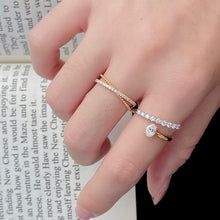 Load image into Gallery viewer, LUOWEND 18K Yellow Gold Real Natural Diamond Ring for Women
