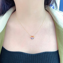Load image into Gallery viewer, LUOWEND 18K Yellow Gold Natural Color Sapphire Necklace for Women
