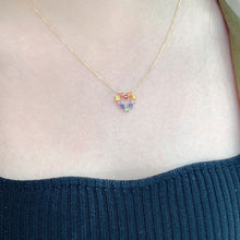 Load image into Gallery viewer, LUOWEND 18K Yellow Gold Natural Color Sapphire Necklace for Women
