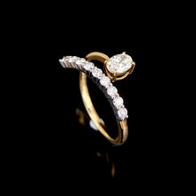 Load image into Gallery viewer, LUOWEND 18K Yellow Gold Real Natural Diamond Ring for Women
