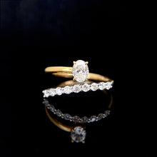 Load image into Gallery viewer, LUOWEND 18K Yellow Gold Real Natural Diamond Ring for Women

