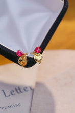 Load image into Gallery viewer, LUOWEND 18K Yellow Gold Real Natural Ruby Earrings for Women
