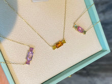 Load image into Gallery viewer, LUOWEND 18K Yellow Gold Natural Color Sapphire Necklace for Women
