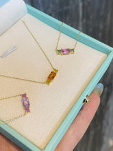 Load image into Gallery viewer, LUOWEND 18K Yellow Gold Natural Color Sapphire Necklace for Women

