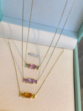 Load image into Gallery viewer, LUOWEND 18K Yellow Gold Natural Color Sapphire Necklace for Women

