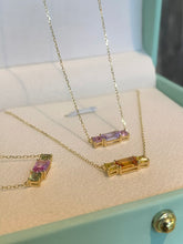 Load image into Gallery viewer, LUOWEND 18K Yellow Gold Natural Color Sapphire Necklace for Women
