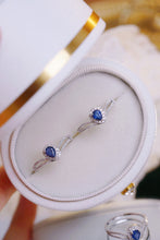 Load image into Gallery viewer, LUOWEND 18K White Gold Gold Real Natural Diamond and Sapphire Ring for Women
