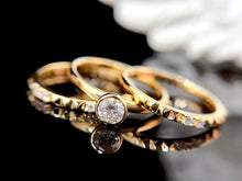 Load image into Gallery viewer, LUOWEND 18K Yellow Gold Real Natural Diamond Ring for Women
