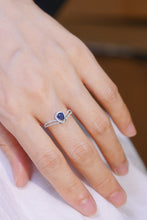 Load image into Gallery viewer, LUOWEND 18K White Gold Gold Real Natural Diamond and Sapphire Ring for Women
