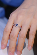 Load image into Gallery viewer, LUOWEND 18K White Gold Gold Real Natural Diamond and Sapphire Ring for Women
