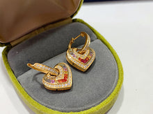 Load image into Gallery viewer, LUOWEND 18K Yellow Gold Natural Color Sapphire Earrings for Women
