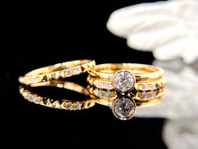 Load image into Gallery viewer, LUOWEND 18K Yellow Gold Real Natural Diamond Ring for Women
