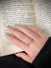 Load image into Gallery viewer, LUOWEND 18K Yellow Gold Real Natural Diamond Ring for Women
