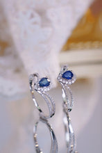 Load image into Gallery viewer, LUOWEND 18K White Gold Gold Real Natural Diamond and Sapphire Ring for Women
