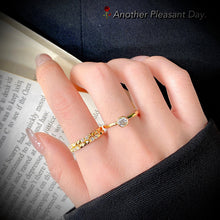 Load image into Gallery viewer, LUOWEND 18K Yellow Gold Real Natural Diamond Ring for Women
