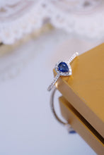 Load image into Gallery viewer, LUOWEND 18K White Gold Real Natural Diamond and Sapphire Ring for Women
