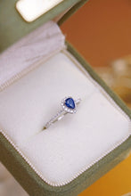Load image into Gallery viewer, LUOWEND 18K White Gold Real Natural Diamond and Sapphire Ring for Women
