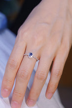 Load image into Gallery viewer, LUOWEND 18K White Gold Real Natural Diamond and Sapphire Ring for Women
