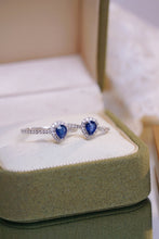 Load image into Gallery viewer, LUOWEND 18K White Gold Real Natural Diamond and Sapphire Ring for Women
