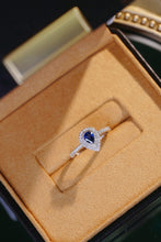 Load image into Gallery viewer, LUOWEND 18K White Gold Gold Real Natural Diamond and Sapphire Ring for Women
