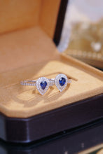 Load image into Gallery viewer, LUOWEND 18K White Gold Gold Real Natural Diamond and Sapphire Ring for Women

