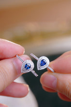 Load image into Gallery viewer, LUOWEND 18K White Gold Gold Real Natural Diamond and Sapphire Ring for Women
