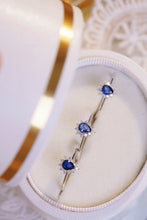 Load image into Gallery viewer, LUOWEND 18K White Gold Real Natural Diamond Natural Sapphire Ring for Women
