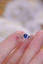 Load image into Gallery viewer, LUOWEND 18K White Gold Real Natural Diamond Natural Sapphire Ring for Women
