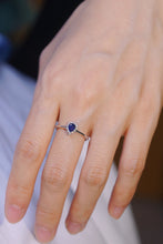 Load image into Gallery viewer, LUOWEND 18K White Gold Real Natural Diamond Natural Sapphire Ring for Women
