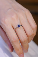Load image into Gallery viewer, LUOWEND 18K White Gold Real Natural Diamond Natural Sapphire Ring for Women
