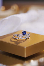 Load image into Gallery viewer, LUOWEND 18K White Gold Real Natural Diamond and Emerald Ring for Women
