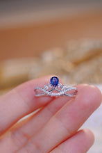 Load image into Gallery viewer, LUOWEND 18K White Gold Real Natural Diamond and Emerald Ring for Women
