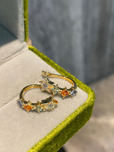 Load image into Gallery viewer, LUOWEND 18K Yellow Gold Natural Color Sapphire Earrings for Women
