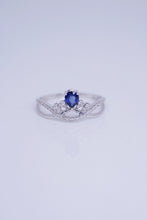 Load image into Gallery viewer, LUOWEND 18K White Gold Real Natural Diamond and Emerald Ring for Women
