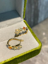 Load image into Gallery viewer, LUOWEND 18K Yellow Gold Natural Color Sapphire Earrings for Women
