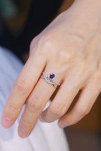 Load image into Gallery viewer, LUOWEND 18K White Gold Real Natural Diamond and Emerald Ring for Women

