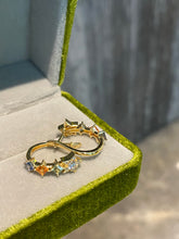 Load image into Gallery viewer, LUOWEND 18K Yellow Gold Natural Color Sapphire Earrings for Women
