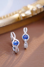 Load image into Gallery viewer, LUOWEND 18K White Gold Real Natural Diamond and Sapphire Ring for Women
