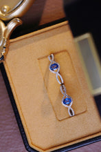 Load image into Gallery viewer, LUOWEND 18K White Gold Real Natural Diamond and Sapphire Ring for Women
