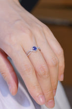 Load image into Gallery viewer, LUOWEND 18K White Gold Real Natural Diamond and Sapphire Ring for Women
