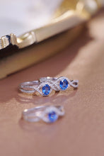 Load image into Gallery viewer, LUOWEND 18K White Gold Real Natural Diamond and Sapphire Ring for Women
