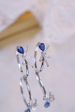 Load image into Gallery viewer, LUOWEND 18K White Gold Real Natural Diamond and Sapphire Ring for Women
