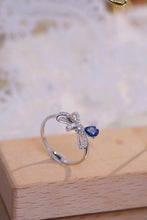 Load image into Gallery viewer, LUOWEND 18K White Gold Real Natural Diamond and Sapphire Ring for Women

